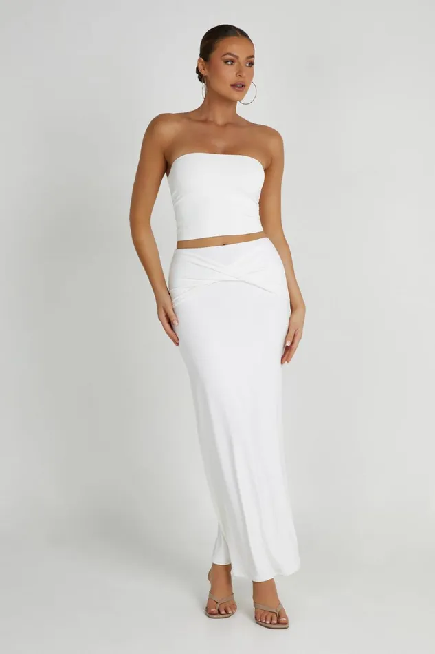 Meshki Skirts Ceri Maxi Twist Skirt 8211 White White 8211 Women