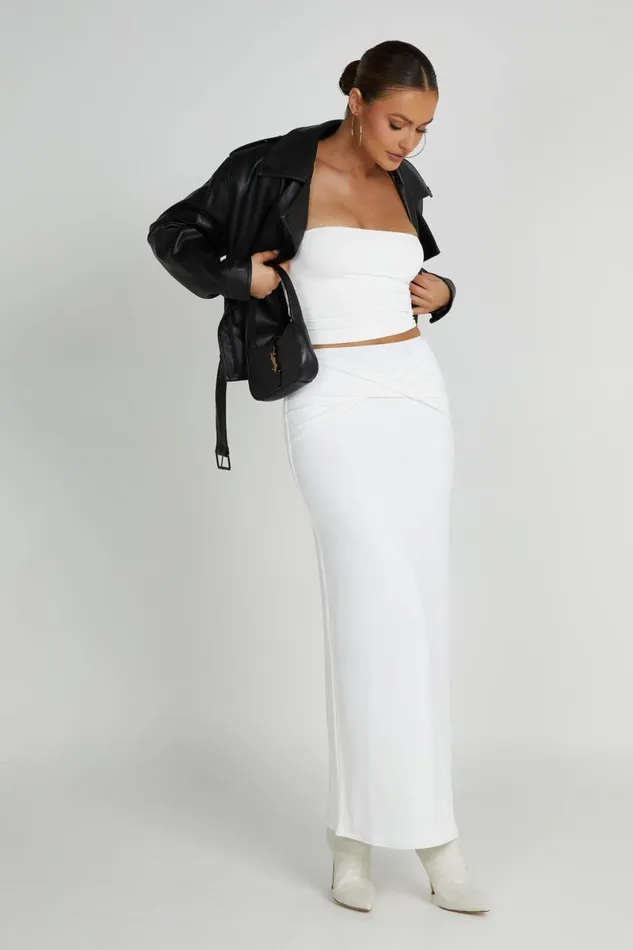 Meshki Skirts Ceri Maxi Twist Skirt 8211 White White 8211 Women