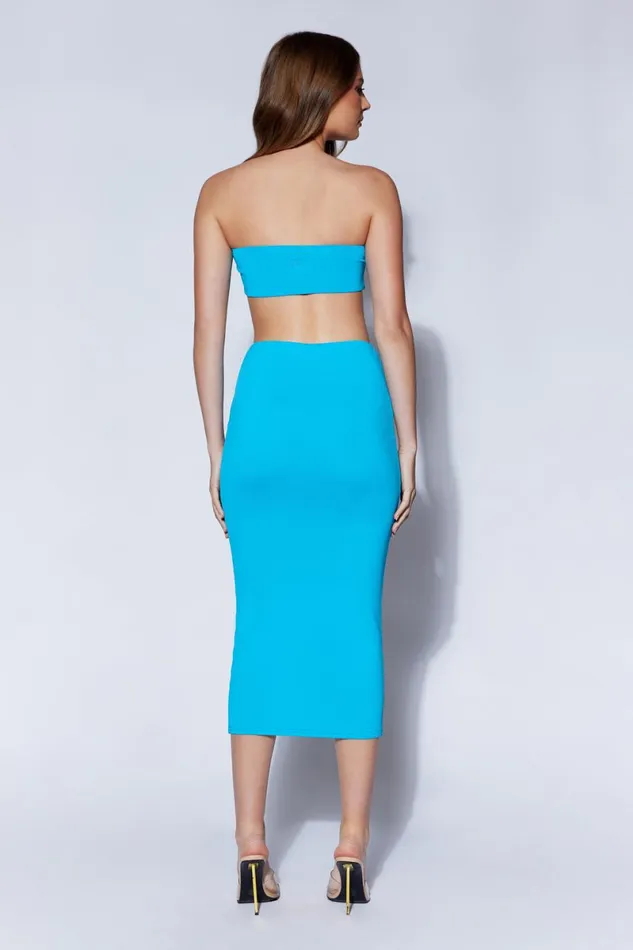 Meshki Skirts Charley Midi Skirt 8211 Cyan Blue Cyanblue 8211 Women Meshki Skirts Charley Midi Skirt 8211 Cyan Blue Cyanblue 8211 Women