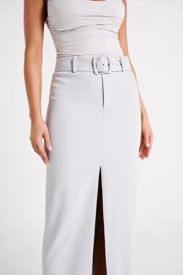 Meshki Skirts Daria Suiting Midi Skirt 8211 Ice Grey Icegrey 8211 Women