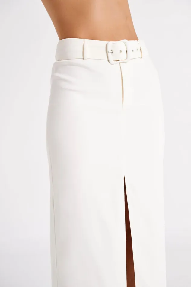 Meshki Skirts Daria Suiting Midi Skirt 8211 Ivory Ivory 8211 Women