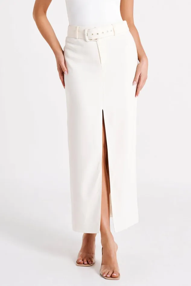 Meshki Skirts Daria Suiting Midi Skirt 8211 Ivory Ivory 8211 Women