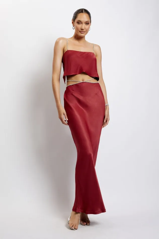 Meshki Skirts Dayana Diamante Maxi Skirt 8211 Wine Wine 8211 Women Meshki Skirts Dayana Diamante Maxi Skirt 8211 Wine Wine 8211 Women
