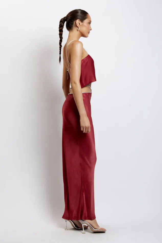Meshki Skirts Dayana Diamante Maxi Skirt 8211 Wine Wine 8211 Women Meshki Skirts Dayana Diamante Maxi Skirt 8211 Wine Wine 8211 Women
