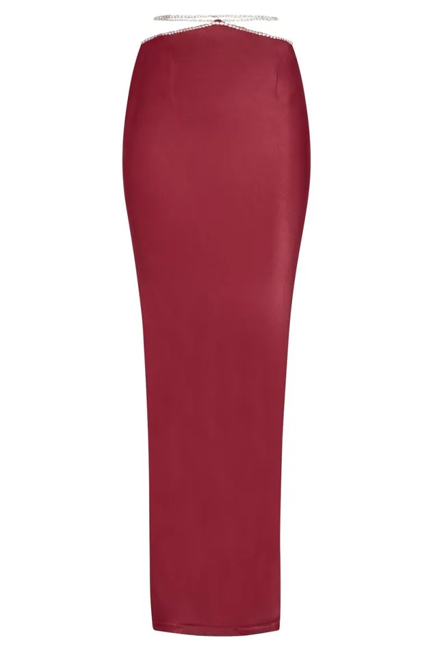 Meshki Skirts Dayana Diamante Maxi Skirt 8211 Wine Wine 8211 Women Meshki Skirts Dayana Diamante Maxi Skirt 8211 Wine Wine 8211 Women
