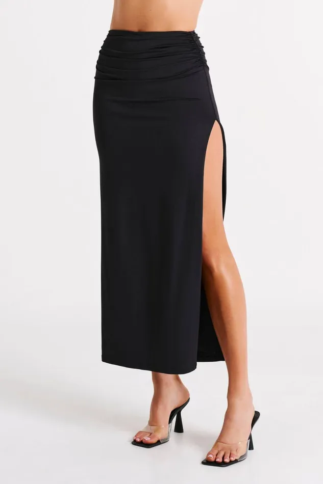 Meshki Skirts Emma Recycled Nylon Maxi Skirt 8211 Black Black 8211 Women
