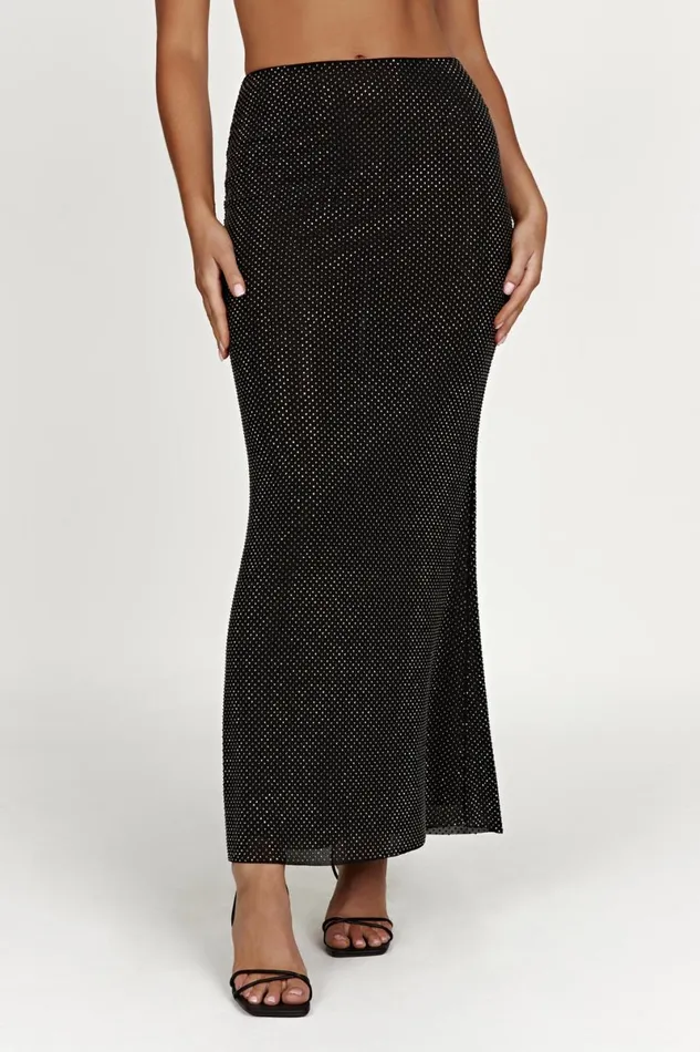 Meshki Skirts Erika Diamante Maxi Skirt 8211 Black Black 8211 Women