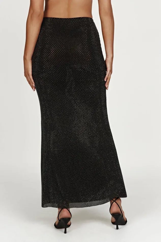 Meshki Skirts Erika Diamante Maxi Skirt 8211 Black Black 8211 Women