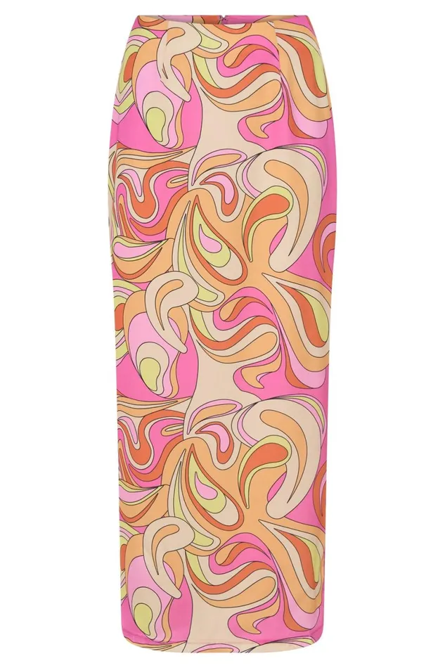 Meshki Skirts Frankie Two Tone Satin Maxi Skirt 8211 Psychedelic Print Psychedelicprint 8211 Women Meshki Skirts Frankie Two Tone Satin Maxi Skirt 8211 Psychedelic Print Psychedelicprint 8211 Women