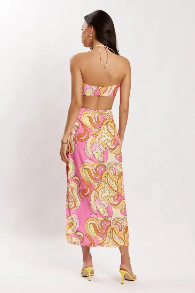 Meshki Skirts Frankie Two Tone Satin Maxi Skirt 8211 Psychedelic Print Psychedelicprint 8211 Women Meshki Skirts Frankie Two Tone Satin Maxi Skirt 8211 Psychedelic Print Psychedelicprint 8211 Women