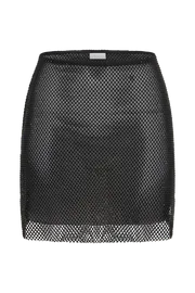 Meshki Skirts Hilton Diamante Mesh Mini Skirt 8211 Black Black 8211 Women