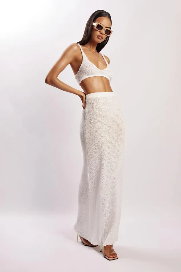 Meshki Skirts Mary Knit Maxi Skirt 8211 White White 8211 Women