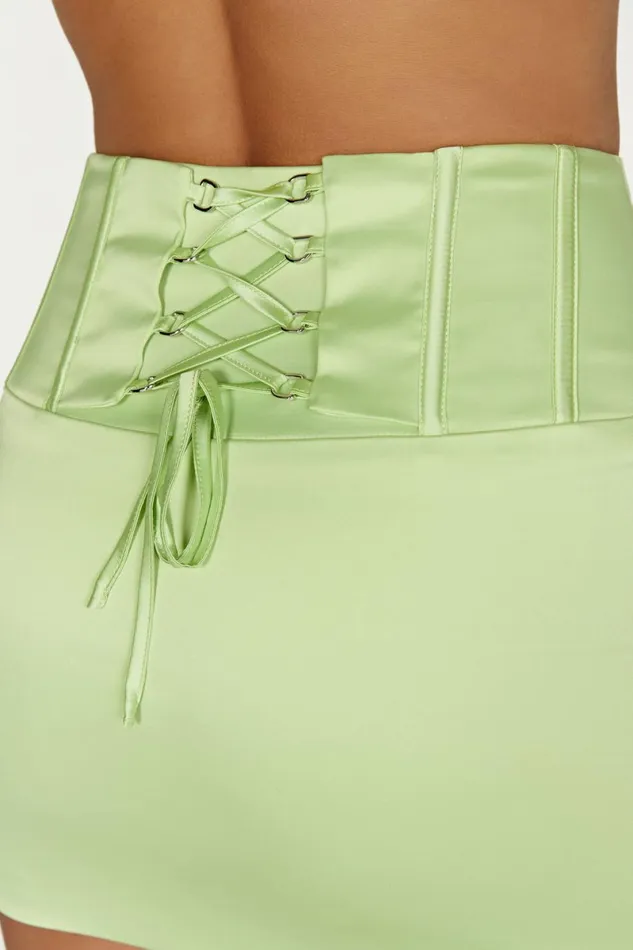 Meshki Skirts Scarlet Corset Mini Skirt 8211 Pistachio Green Pistachiogreen 8211 Women