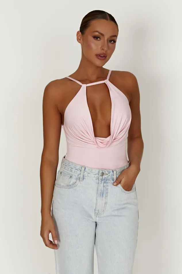 Meshki Sleeveless Tops Deanna Slinky Longline Top 8211 Candy Pink Candypink 8211 Women