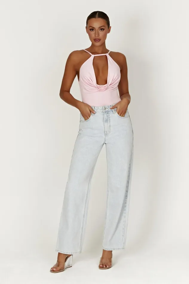 Meshki Sleeveless Tops Deanna Slinky Longline Top 8211 Candy Pink Candypink 8211 Women