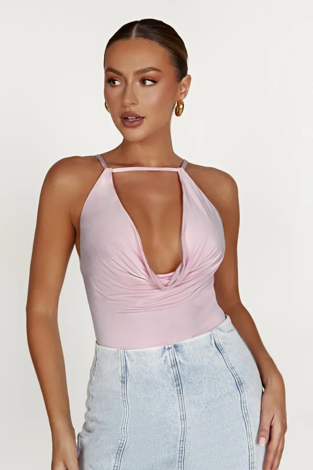 Meshki Sleeveless Tops Deanna Slinky Longline Top 8211 Candy Pink Candypink 8211 Women