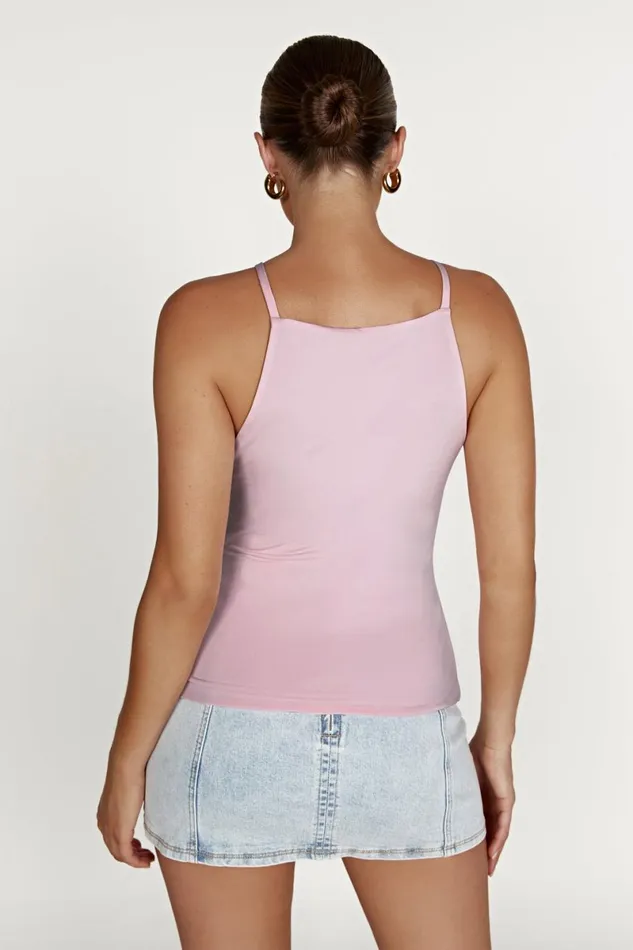 Meshki Sleeveless Tops Deanna Slinky Longline Top 8211 Candy Pink Candypink 8211 Women