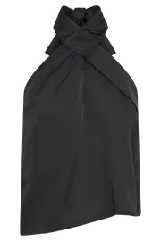 Meshki Sleeveless Tops Elisa Satin Halter Top 8211 Black Black 8211 Women