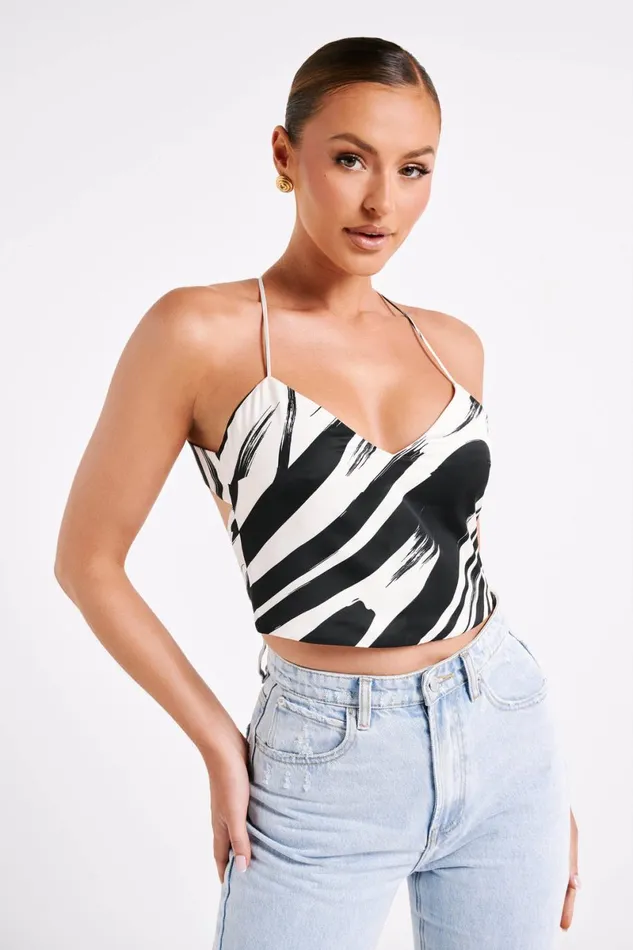 Meshki Sleeveless Tops Felicia Printed Halter Top 8211 Abstract Print Abstract Print 8211 Women Meshki Sleeveless Tops Felicia Printed Halter Top 8211 Abstract Print Abstract Print 8211 Women