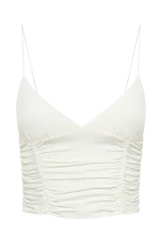 Meshki Sleeveless Tops Lillian Jersey Gathered Top 8211 White White 8211 Women
