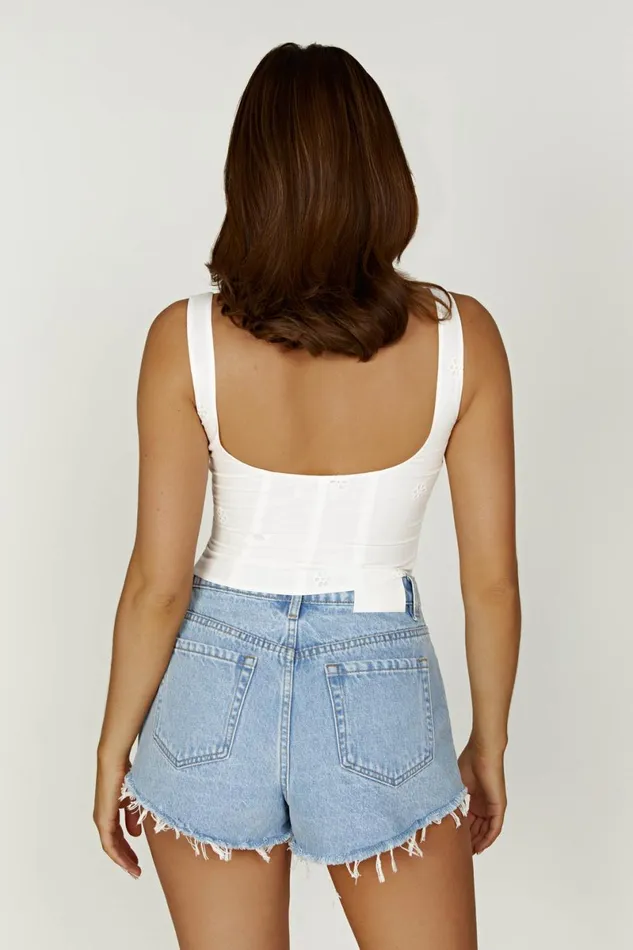 Meshki Sleeveless Tops Melanie Cotton Anglaise Top 8211 White White 8211 Women