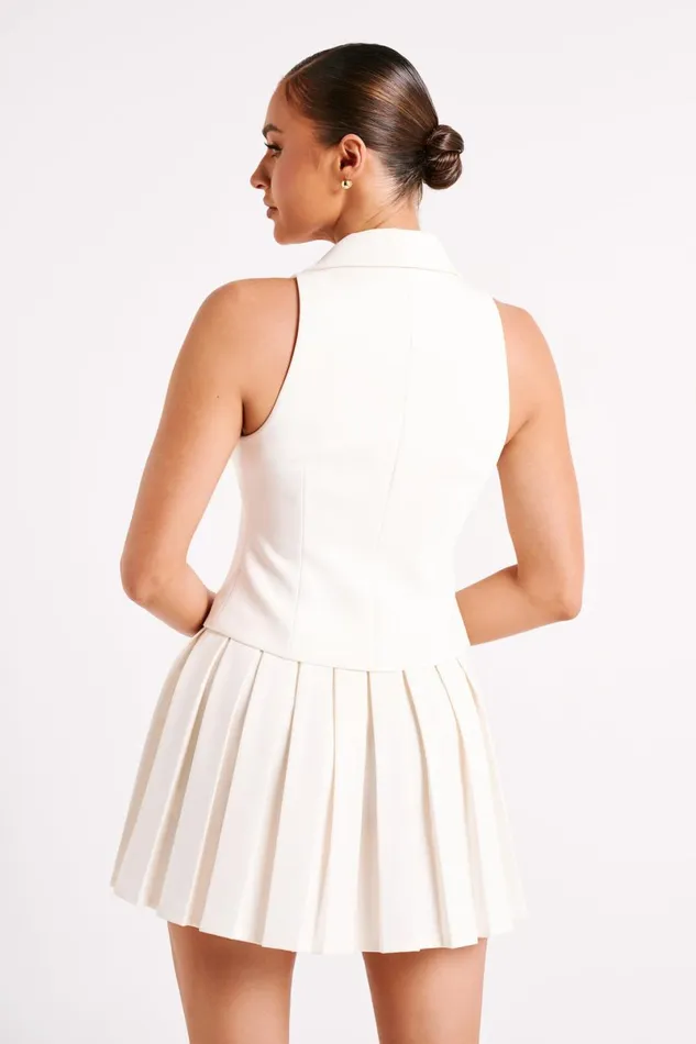 Meshki Sleeveless Tops Mura Suiting Vest 8211 Ivory Ivory 8211 Women