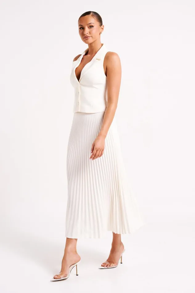 Meshki Sleeveless Tops Mura Suiting Vest 8211 Ivory Ivory 8211 Women