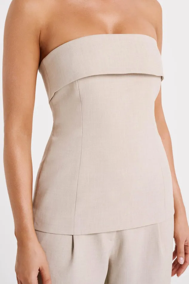 Meshki Sleeveless Tops Natalie Textured Strapless Top 8211 Natural Natural 8211 Women