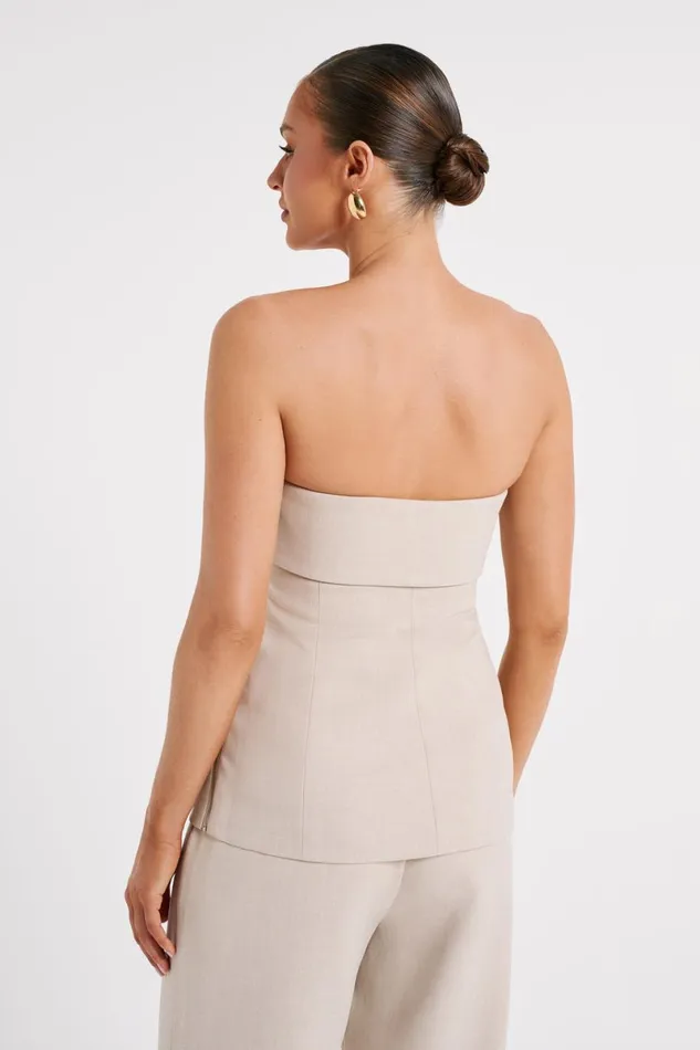 Meshki Sleeveless Tops Natalie Textured Strapless Top 8211 Natural Natural 8211 Women
