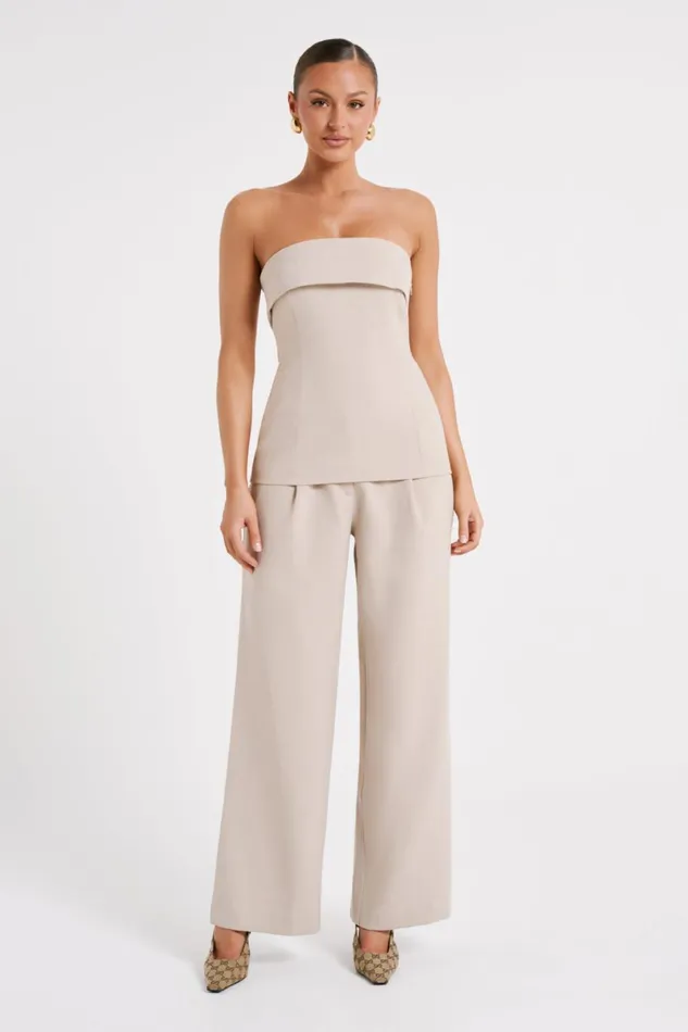 Meshki Sleeveless Tops Natalie Textured Strapless Top 8211 Natural Natural 8211 Women