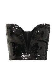 Meshki Sleeveless Tops Zariah Strapless Sequin V Corset 8211 Black Black 8211 Women
