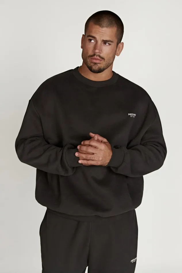 Meshki Sweaters and Hoodies Phoenix Oversized Unisex Crewneck Jumper 8211 Dusk Black Duskblack 8211 Women