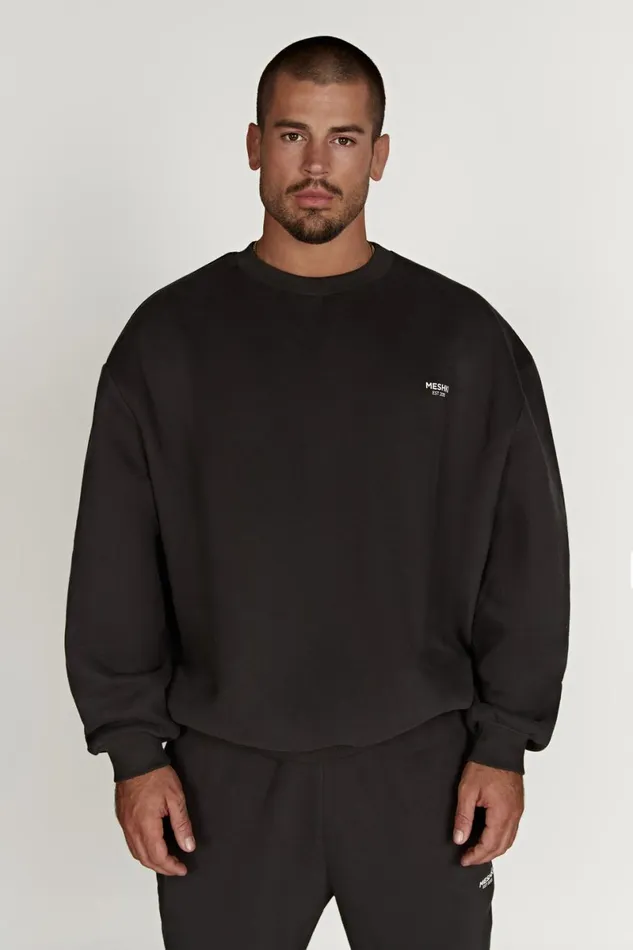 Meshki Sweaters and Hoodies Phoenix Oversized Unisex Crewneck Jumper 8211 Dusk Black Duskblack 8211 Women