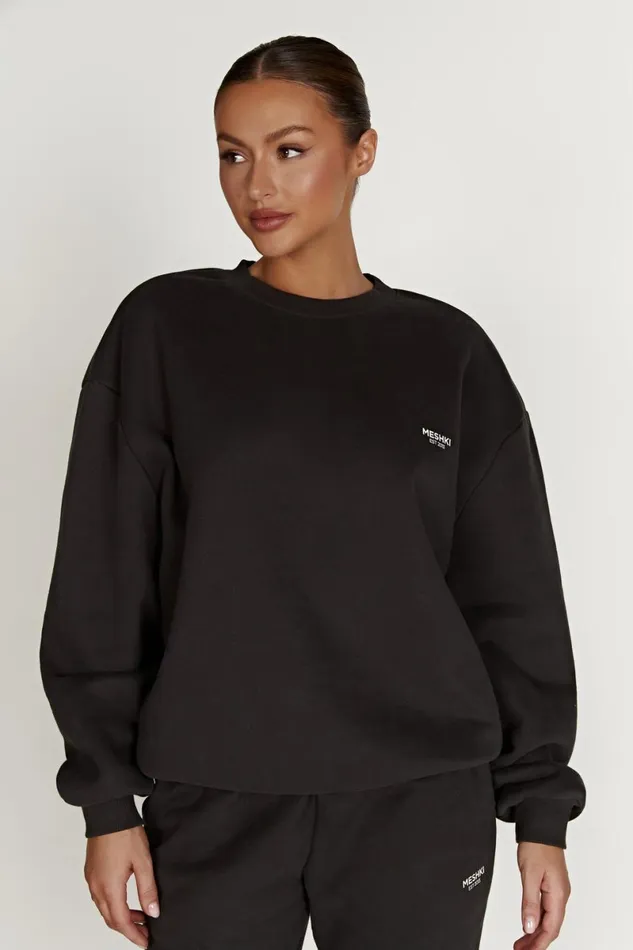 Meshki Sweaters and Hoodies Phoenix Oversized Unisex Crewneck Jumper 8211 Dusk Black Duskblack 8211 Women