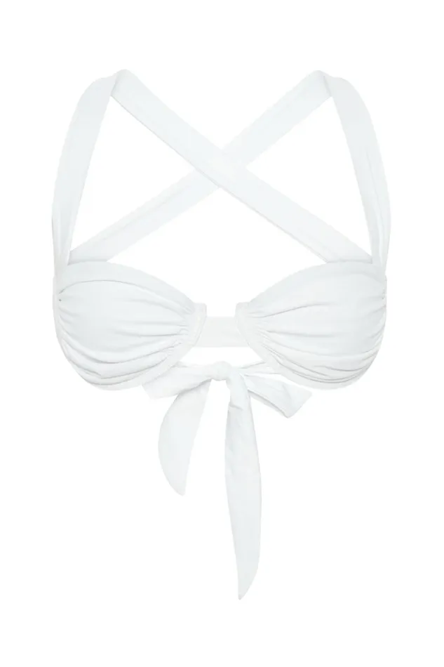 Meshki Swimwear Kai Recycled Nylon Ruched Underwire Bikini Top 8211 White White 8211 Women