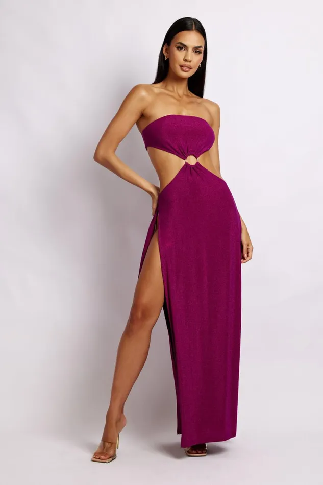 Meshki Wedding Guests Sierra Strapless Shimmer Dress 8211 Violet Shimmer Violetshimmer 8211 Women