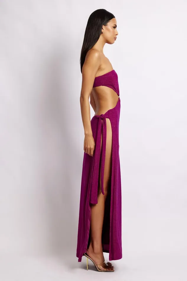 Meshki Wedding Guests Sierra Strapless Shimmer Dress 8211 Violet Shimmer Violetshimmer 8211 Women
