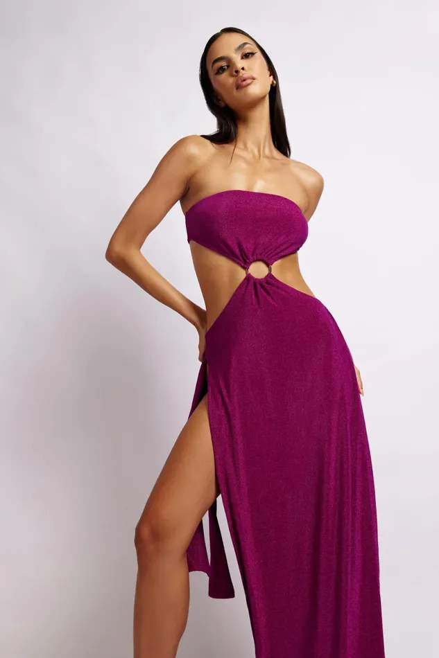 Meshki Wedding Guests Sierra Strapless Shimmer Dress 8211 Violet Shimmer Violetshimmer 8211 Women