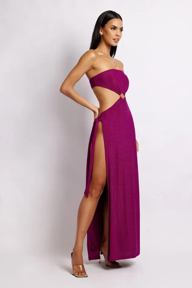 Meshki Wedding Guests Sierra Strapless Shimmer Dress 8211 Violet Shimmer Violetshimmer 8211 Women