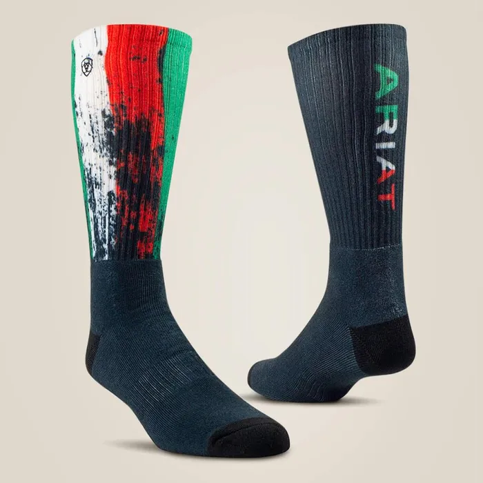 Mexico Graphic Crew Work Sock 2 Pair Multi Black MenWomen Ariat Socks