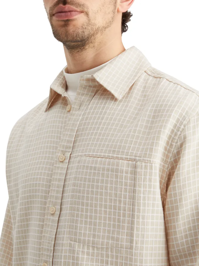 Micro Dobby Check Shirt Parchment Men Scotch and Soda Shirts