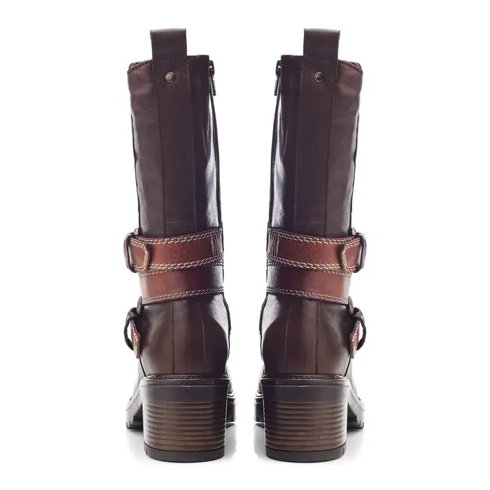 MidCalf Boots Women Moda In Pelle Bayeux Dark Brown Leather