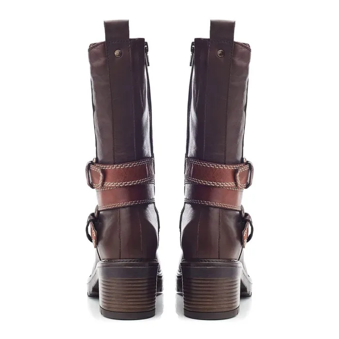 MidCalf Boots Women Moda In Pelle Bayeux Dark Brown Leather