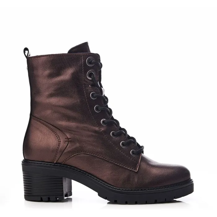 MidCalf Boots Women Moda In Pelle Bellzie Pewter Metallic Leather
