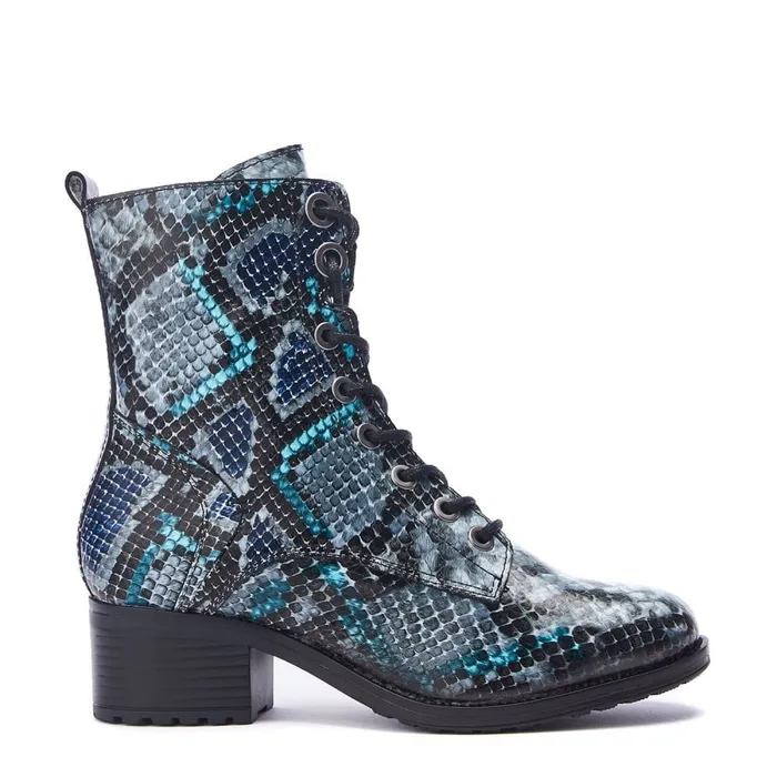 MidCalf Boots Women Moda In Pelle Bezzie Grey 8211 Multi Snake Multi Snake Print Leather