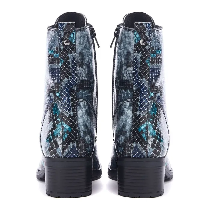 MidCalf Boots Women Moda In Pelle Bezzie Grey 8211 Multi Snake Multi Snake Print Leather