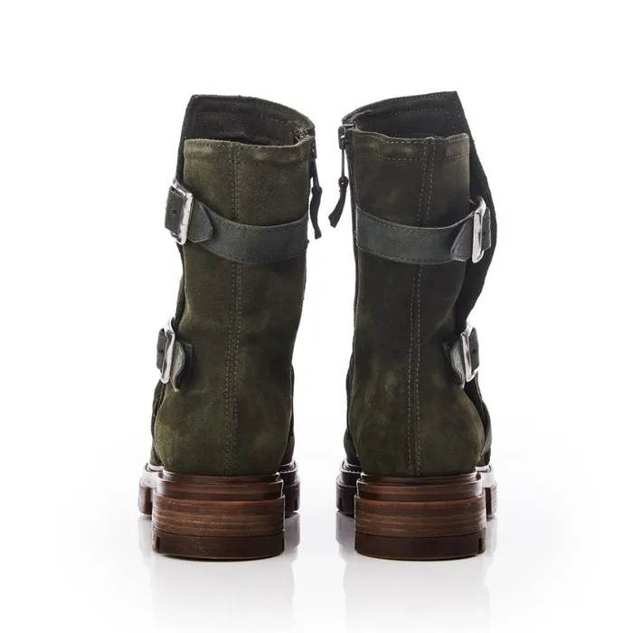 MidCalf Boots Women Moda In Pelle Briona Green Suede