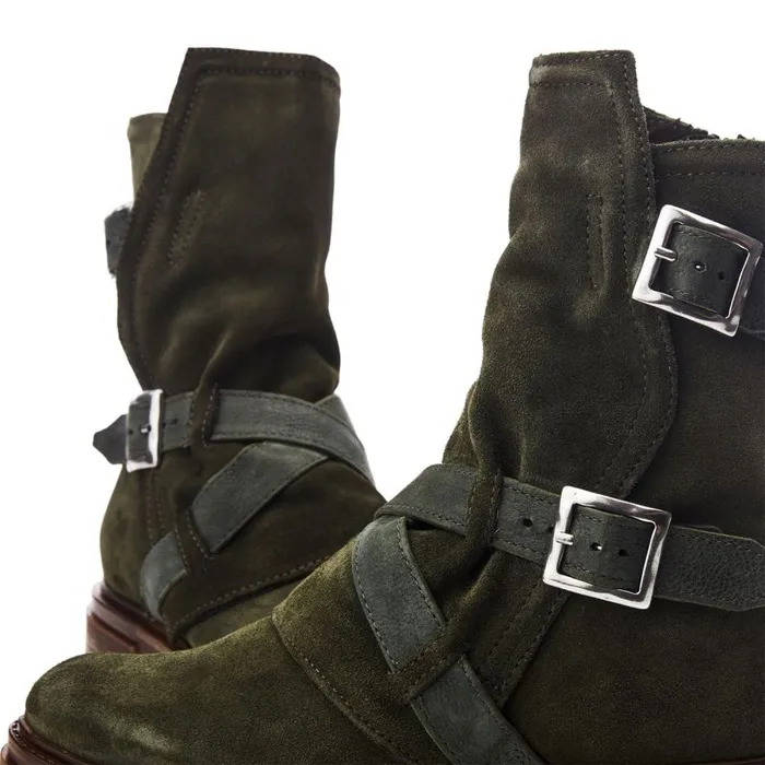 MidCalf Boots Women Moda In Pelle Briona Green Suede