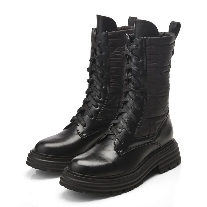 MidCalf Boots Women Moda In Pelle Dulcie Black Porvair