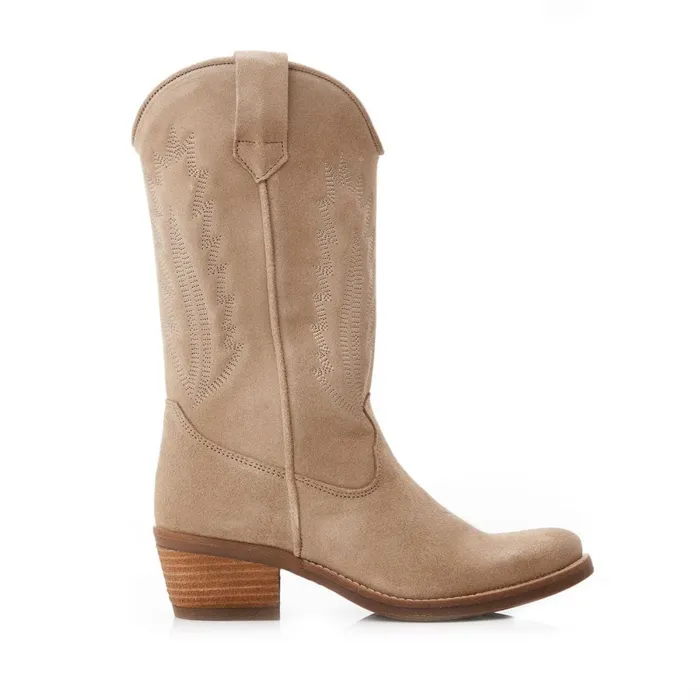 MidCalf Boots Women Moda In Pelle Fanntine Stone Suede